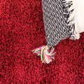 Rugs.com Solid Shag Collection Rug - 13 Ft Runner Cherry Red Shag Rug Perfect for Hallways, Entryways