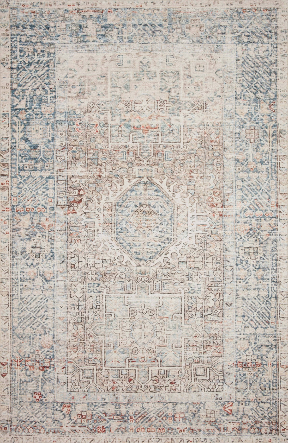 Chris Loves Julia x Loloi Jules JUL-07 Natural Ocean Area Rug - 7 ft 6 in x 9 ft 6 in