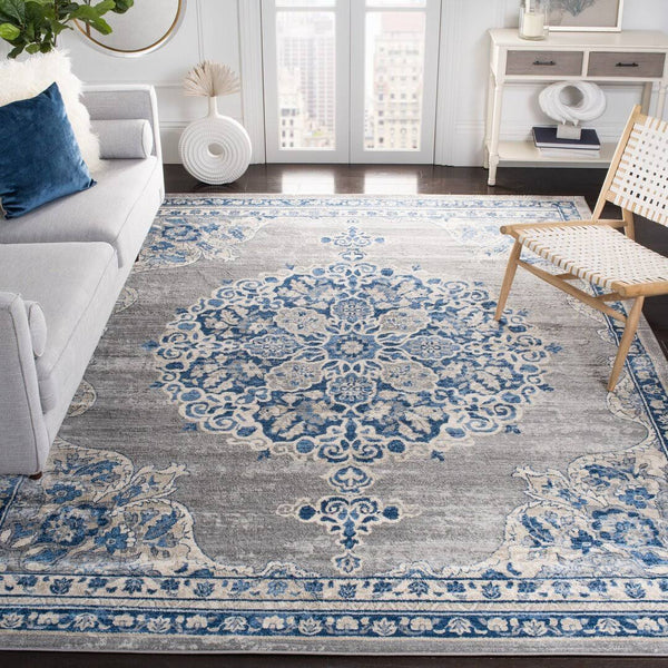 Bungalow Rose Cornett Light Gray/Blue Area Rug, Size: Rectangle 5'3 inch x 7'6 inch