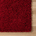 Rugs.com Solid Shag Collection Rug - 13 Ft Runner Cherry Red Shag Rug Perfect for Hallways, Entryways