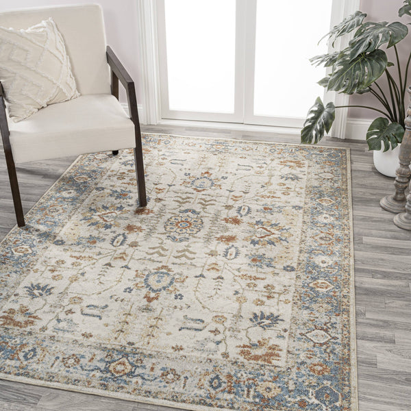 Jonathan Y Hiero CREAM/TERRA 8 ft. x 10 ft. Persian Border Low-Pile Machine-Washable Area Rug