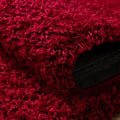 Rugs.com Solid Shag Collection Rug - 13 Ft Runner Cherry Red Shag Rug Perfect for Hallways, Entryways