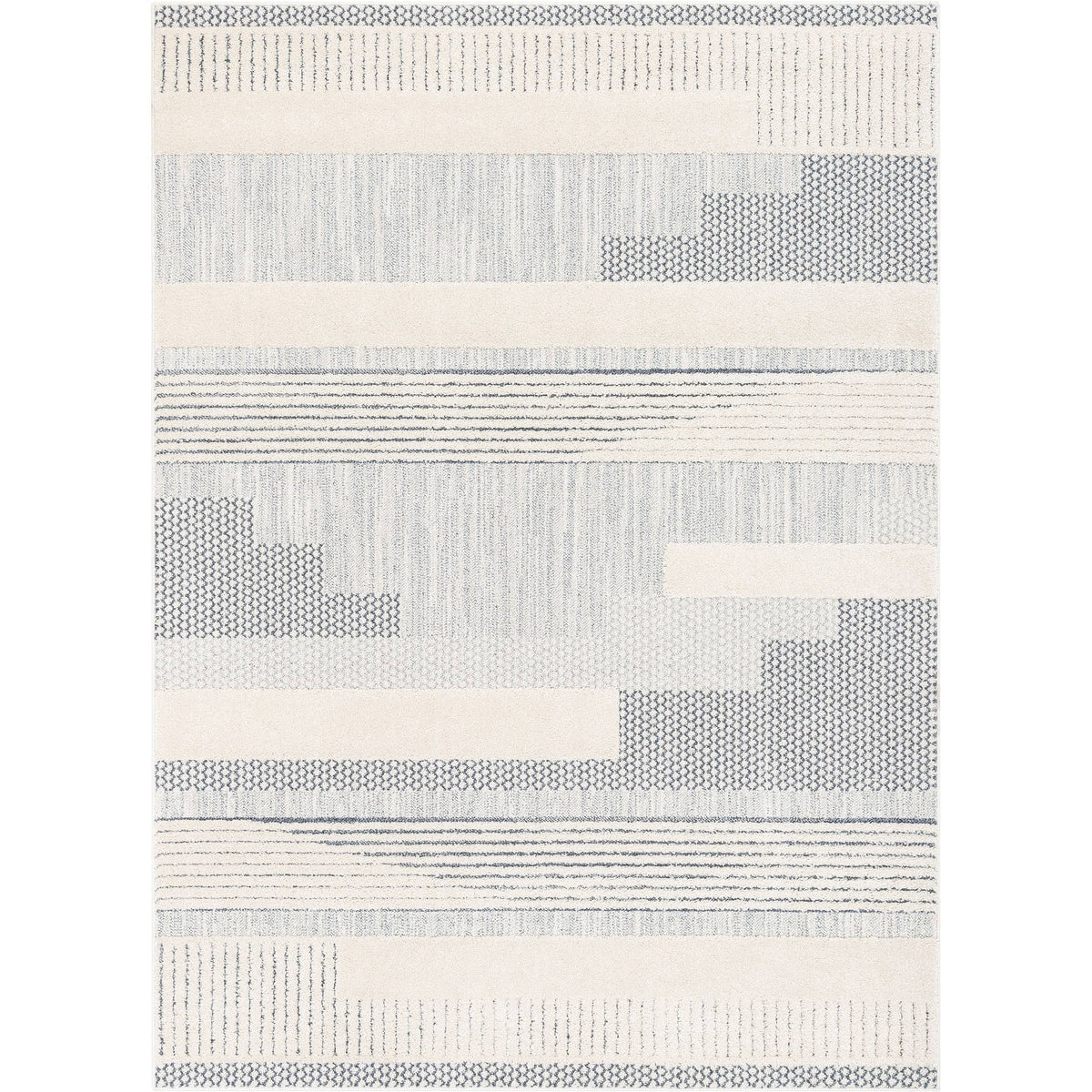 Well Woven Harlow Briar Tribal Geometric Abstract Light Blue Looped Pile Area Rug - 6'7" x 9'3"