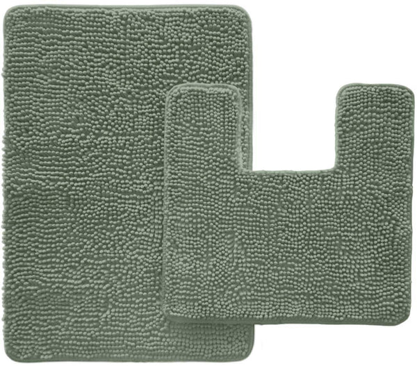 Gorilla Grip Area Rug Set, Soft Chenille 2 Piece Sets, Toilet Base Mat & 30x20 Mat, Absorbent Washable Mats, Microfiber Dries Quickly, Rugs for Home